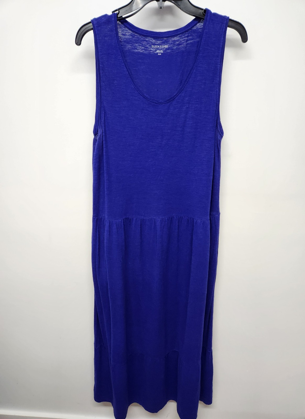 Eileen Fisher Women's Cobalt Blue Sleeveless Hemp/Organic Cotton Midi Dress, Med